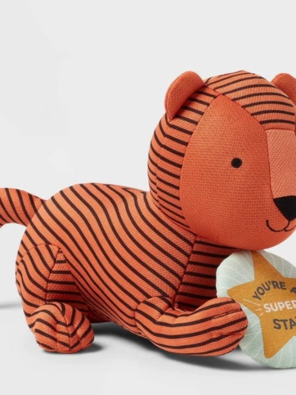Pillowfort Orange and Black Striped Tiger Plush